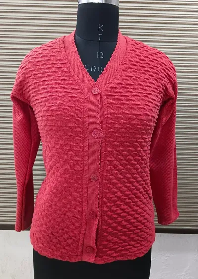 Printed V-Neck Full Sleeve Sweater For Women