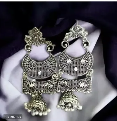 Fantastic Silver Alloy Jhumkas Earrings For Women