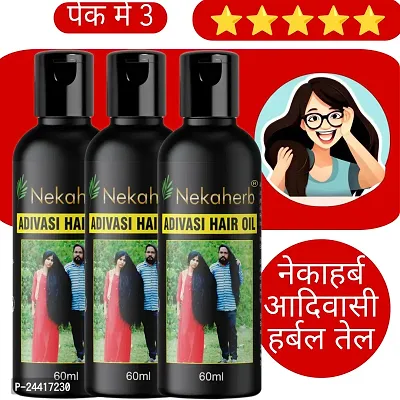 Adivasi Herbal Premium quality hair oil for hair Regrowth pack of 3-thumb0