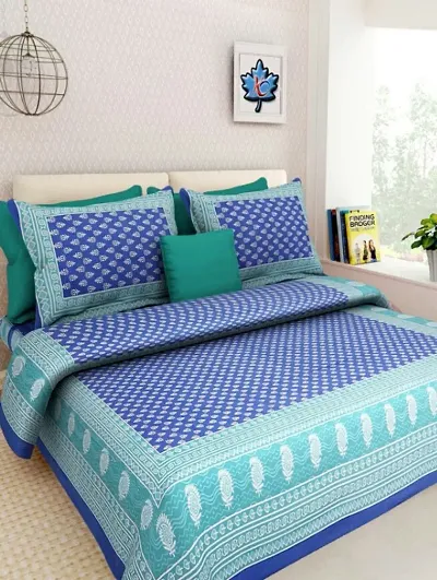 Printed Glace Cotton Double Bedsheet