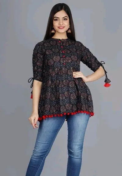 Classic Cotton A-Line Casual Stitched Kurta For Women