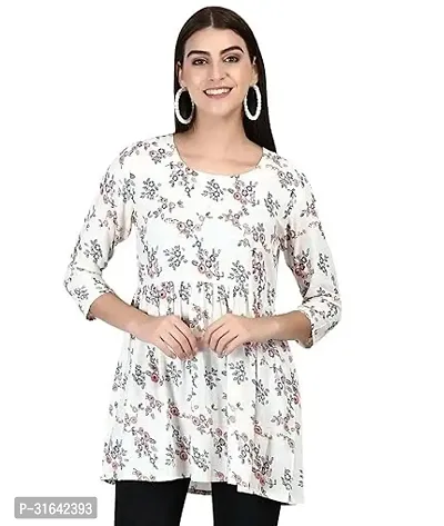 Elegant Rayon Printed Short Kurta For Women-thumb0