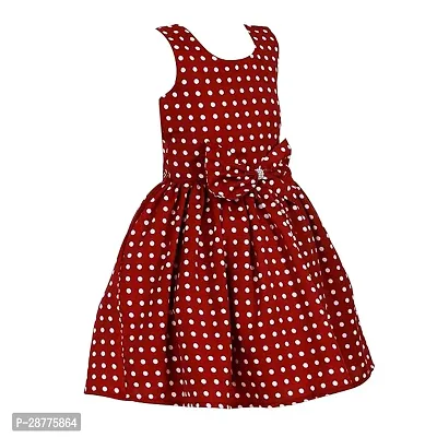 Stylish Maroon Cotton Printed Frocks For Girls-thumb0