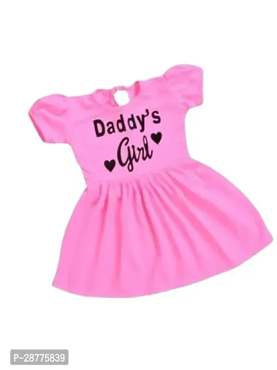 Stylish Pink Cotton Printed Frocks For Girls