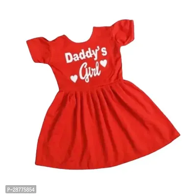 Stylish Red Cotton Printed Frocks For Girls