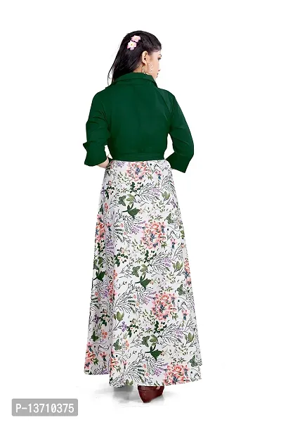 Aarya Designer Women Crepe Collar Neck Full Lenth Dresss || Stylish Gown for Girls || Full Length Gown for Women  Girls-thumb3