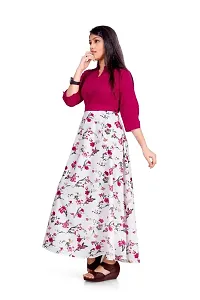 Aarya Girls Fit and Flare Printed Ankle length Dresses-thumb3