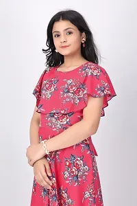 Aarya Girls Fit and Flare Printed Ankle length Gown-thumb2