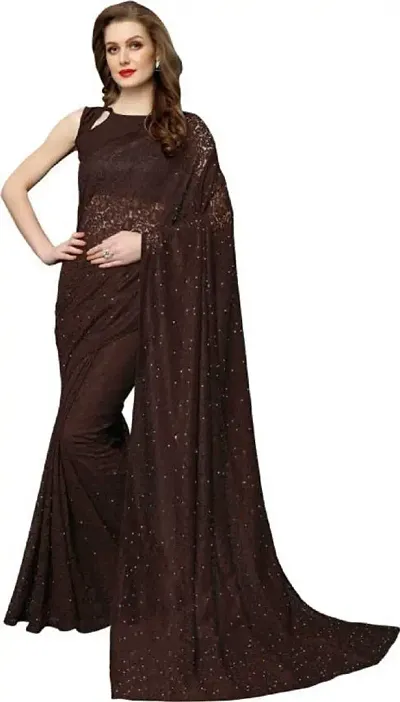 Beautiful Net Saree with Blouse piece