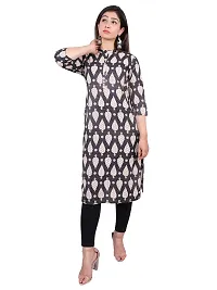 CityZen Woemn's Floral Print Cotton Casual Kurti (White)-thumb2