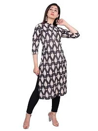 CityZen Woemn's Floral Print Cotton Casual Kurti (White)-thumb3