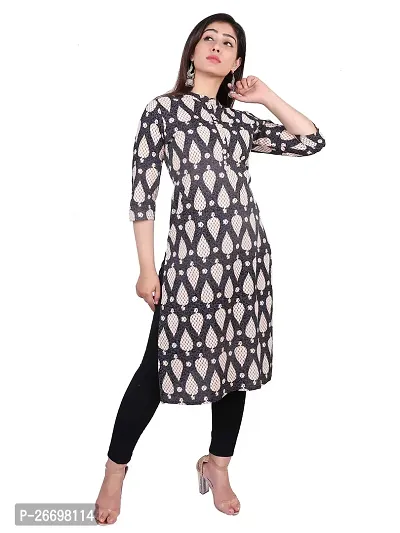 CityZen Woemn's Floral Print Cotton Casual Kurti (White)-thumb4