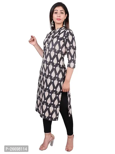 CityZen Woemn's Floral Print Cotton Casual Kurti (White)-thumb5