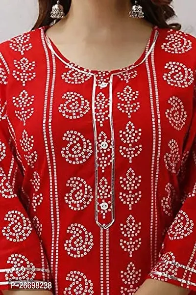 Women's Printed Rayon Skirt Kurta Set (Color_Red, Size_XXL)-thumb5