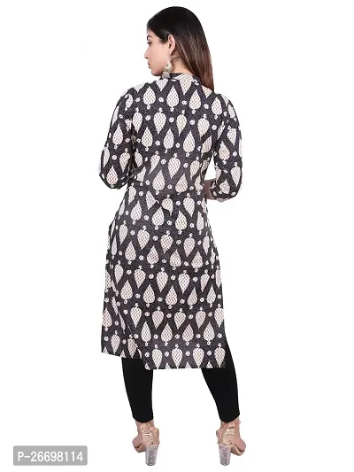 CityZen Woemn's Floral Print Cotton Casual Kurti (White)-thumb2