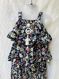 Agape Sales Girls Co-ord Set | Floral Print | Sleeveless | Synthetic Material Perfect for Outings, Festivals Dress for Baby Girls-thumb1