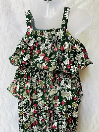 Agape Sales Girls Co-ord Set | Floral Print | Sleeveless | Synthetic Material Perfect for Outings, Festivals Dress for Baby Girls-thumb1