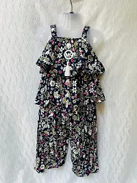 Agape Sales Girls Co-ord Set | Floral Print | Sleeveless | Synthetic Material Perfect for Outings, Festivals Dress for Baby Girls-thumb3