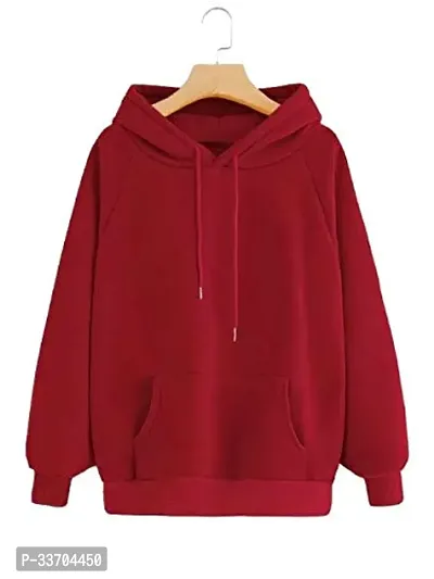 Reliable Fleece Solid Hooded Sweatshirts For Women