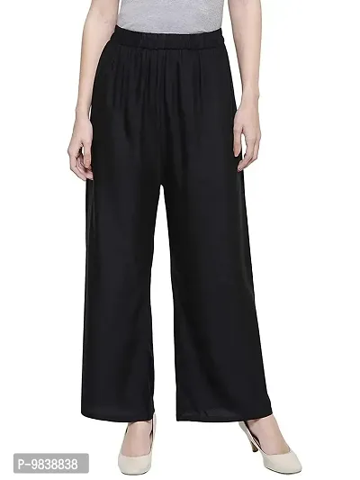 V T Women's Overall Fit Cotton Palazzo (VT2_Multicolour_L)