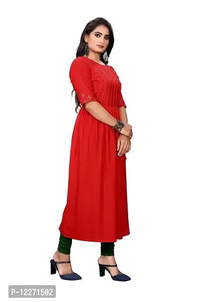 LADKU 14 Kg Rayon Foil Half Part Printed Women's Kurti (XX-Large, Red)-thumb3