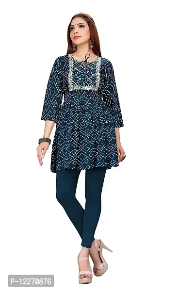 LADKU Womens Rayon Printed Tunic Style Casual Kurti