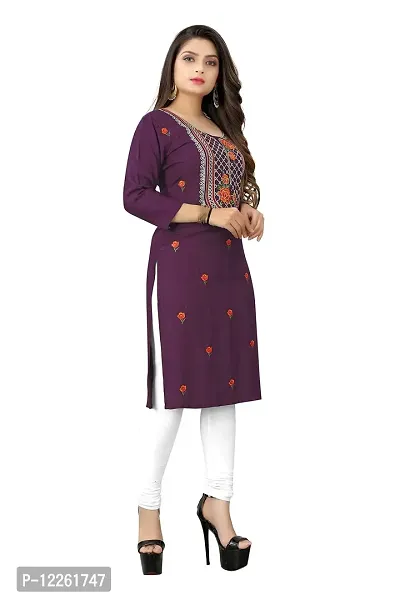 LADKU Women's Embroidered Rayon Straight Kurti for Women(Kero-S)-thumb4