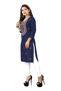 LADKU Women's Embroidered Rayon Straight Kurti for Women(Kero-S)-thumb2