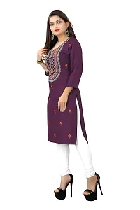 LADKU Women's Embroidered Rayon Straight Kurti for Women(Kero-S)-thumb2