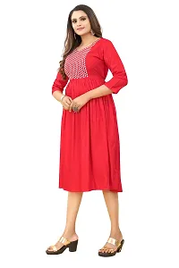 LADKU Women's Embroidered Rayon Anarkali Kurti for Women Gowns for Women-thumb3