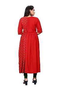 LADKU 14 Kg Rayon Foil Half Part Printed Women's Kurti (XX-Large, Red)-thumb1