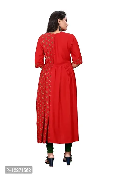 LADKU 14 Kg Rayon Foil Half Part Printed Women's Kurti (XX-Large, Red)-thumb2