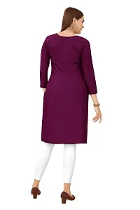 LADKU Women's Embroidered Rayon Straight Kurti for Women Wine-thumb1