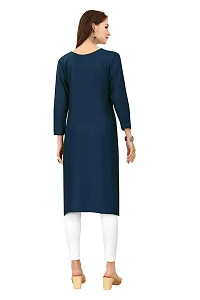 LADKU Women's Embroidered Rayon Straight Kurti for Women-thumb1