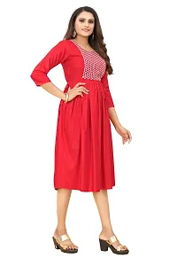 LADKU Women's Embroidered Rayon Anarkali Kurti for Women Gowns for Women-thumb2