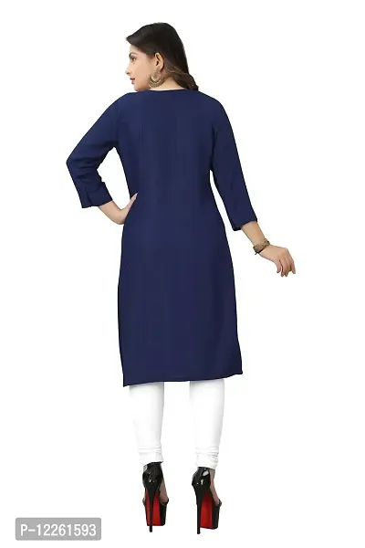 LADKU Women's Embroidered Rayon Straight Kurti for Women(Kero-S)-thumb2