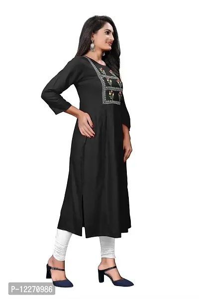 LADKU Women's Rayon Latest Anarkali Designed Kurti Comfy Wear for Function Kurti for Women, Anarkali Kurti for Womens-thumb3