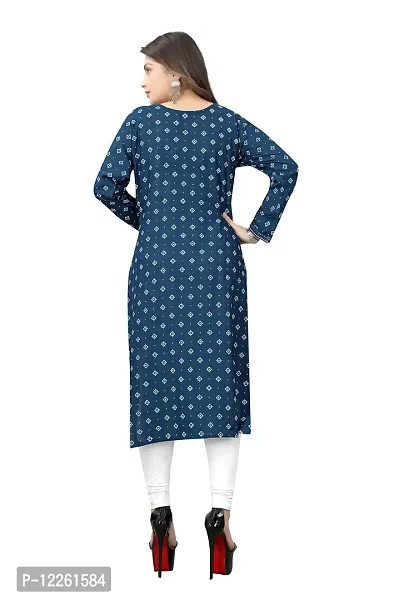 LADKU Women's Embroidered with Mirraw Work Rayon Straight Kurti for Women-thumb2