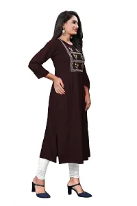 LADKU Women's Rayon Latest Anarkali Designed Kurti Comfy Wear for Function Kurti for Women, Anarkali Kurti for Womens-thumb2