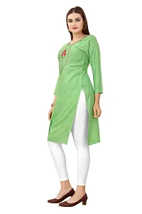 LADKU Women's Embroidered Rayon Straight Kurti for Women Pista-thumb3