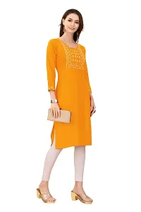 LADKU Women's Rayon Mirror Work Straight Kurti with Zigzag Design, Kurti for Women, Mirror Work Kurti-thumb2