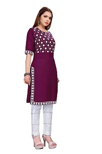 LADKU Womens Rayon Embroidered Kurta and Pant Pair Set-thumb1