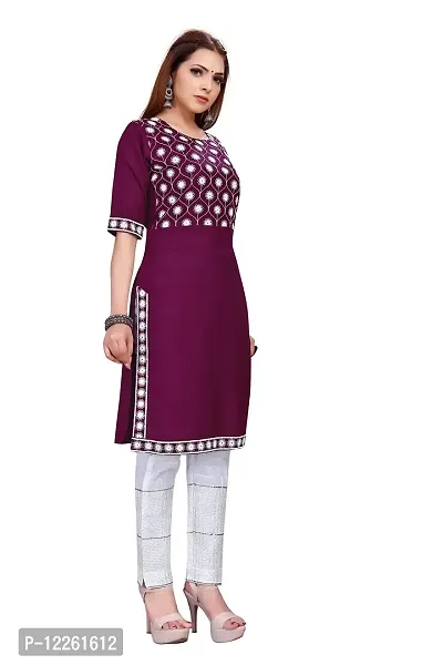 LADKU Womens Rayon Embroidered Kurta and Pant Pair Set-thumb2