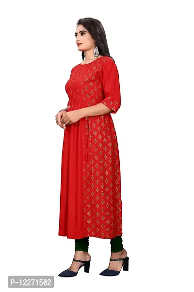 LADKU 14 Kg Rayon Foil Half Part Printed Women's Kurti (XX-Large, Red)-thumb4