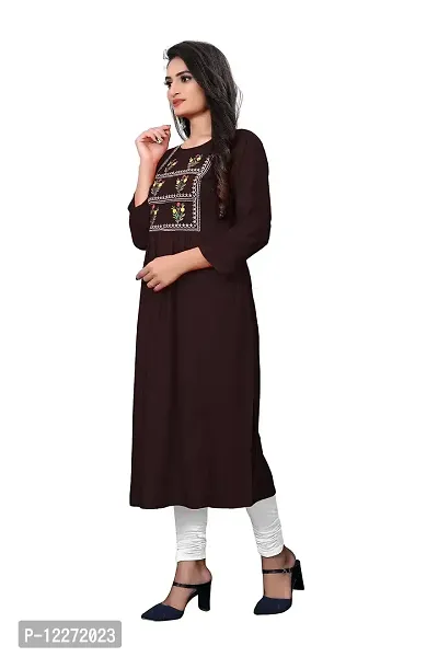 LADKU Women's Rayon Latest Anarkali Designed Kurti Comfy Wear for Function Kurti for Women, Anarkali Kurti for Womens-thumb4