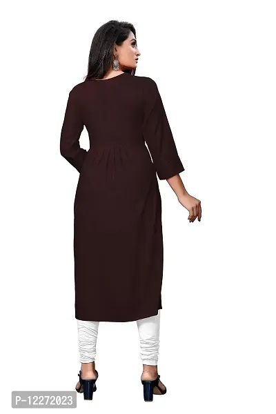 LADKU Women's Rayon Latest Anarkali Designed Kurti Comfy Wear for Function Kurti for Women, Anarkali Kurti for Womens-thumb2