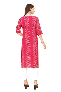 LADKU Fashion Women's Chanderi Batik Laheriya Print  Straight Stitched Kurti(Grey_Sequence)-thumb1