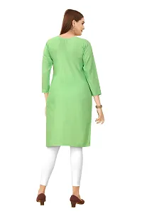 LADKU Women's Embroidered Rayon Straight Kurti for Women Pista-thumb1