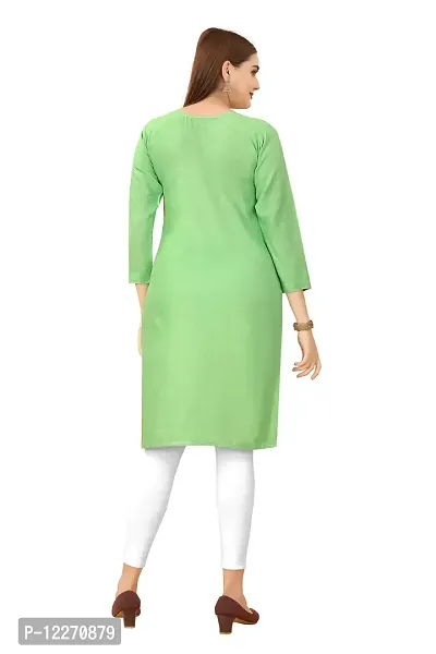 LADKU Women's Embroidered Rayon Straight Kurti for Women Pista-thumb2