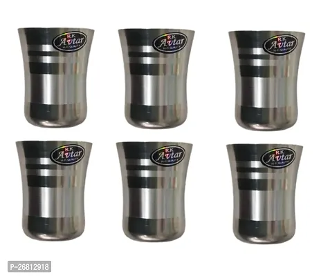 Flower Stainless Steel Glasses Pack Of 6